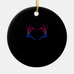 Décoration En Céramique Squelette Coeur Bisexuel Lgbt-Q Pride Crâne Main