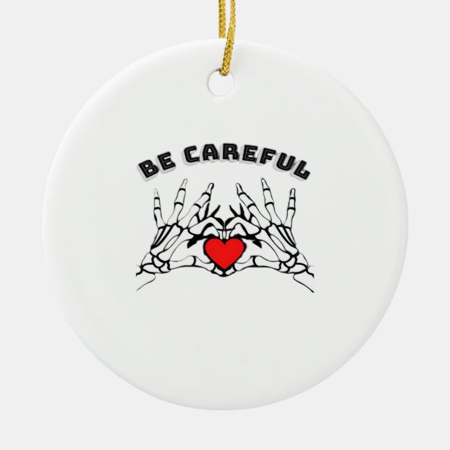 Décoration En Céramique Squelette Main Avec Coeur Classique (Devant)