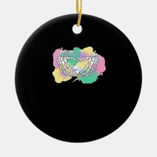 Décoration En Céramique Squelette Mains Coeur Avec Backgr Abstrait Couleur