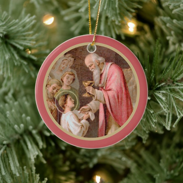 Décoration En Céramique St. Tarcisius recevant l'Eucharistie (BL 02) x2 (Arbre)