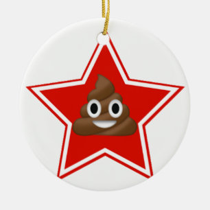 Décoration En Céramique Star Emoji Poo Ornament recto verso