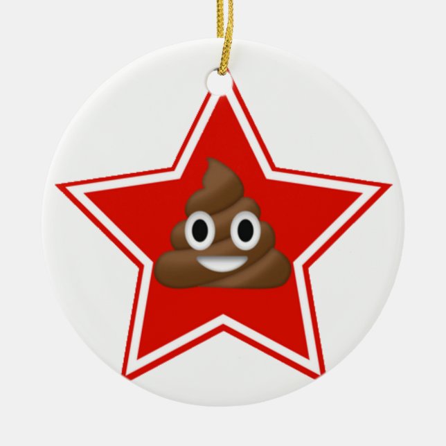 Décoration En Céramique Star Emoji Poo Ornament recto verso (Devant)