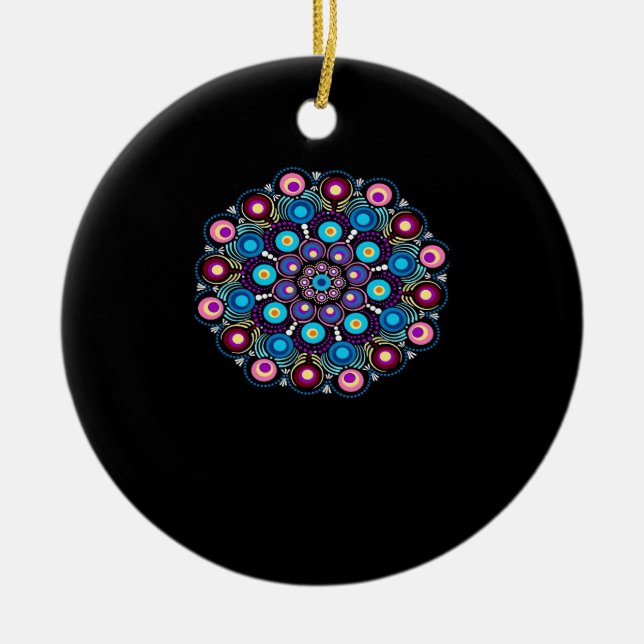 Décoration En Céramique Starry Night Whimsigoth Dot Mandala (Devant)