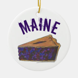 Décoration En Céramique State Pride Maine Blueberry Pie Slice