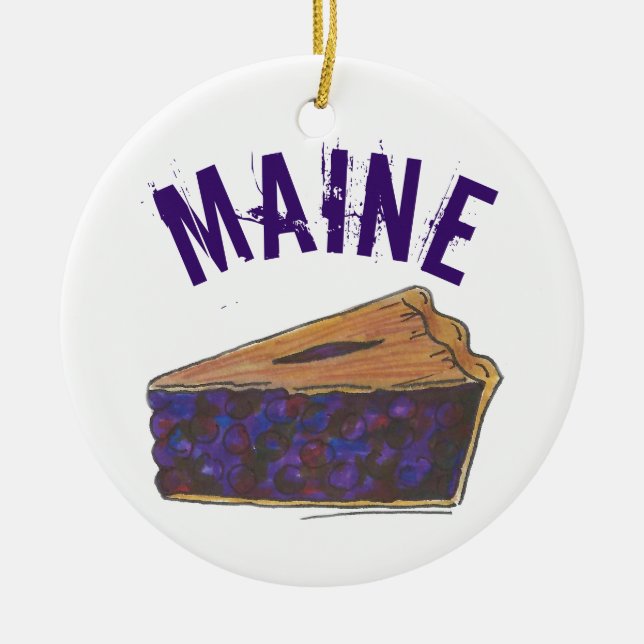 Décoration En Céramique State Pride Maine Blueberry Pie Slice (Devant)