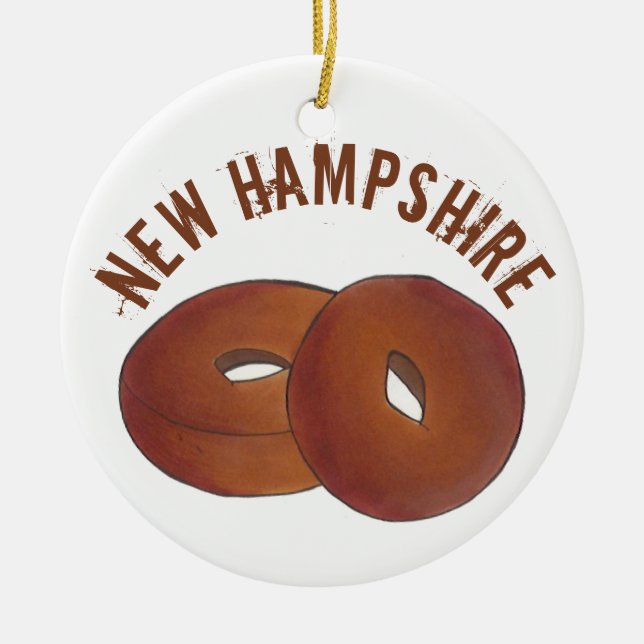 Décoration En Céramique State Pride NH New Hampshire Pomme cidre Donuts (Devant)