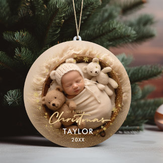 Décoration En Céramique Statistiques de bébé pour le premier Noël de bébé