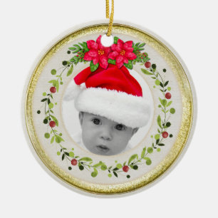 Décoration En Céramique Statistiques de naissance de nouveau-né Noël, Anno