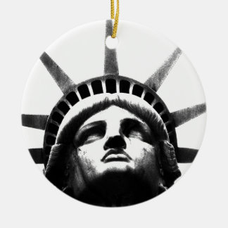 Décoration En Céramique Statue noire et blanche de la Liberté