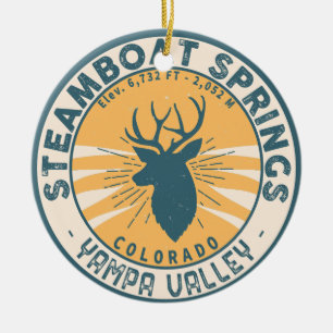 Décoration En Céramique Steamboat Springs Colorado Mountain Camping Randon