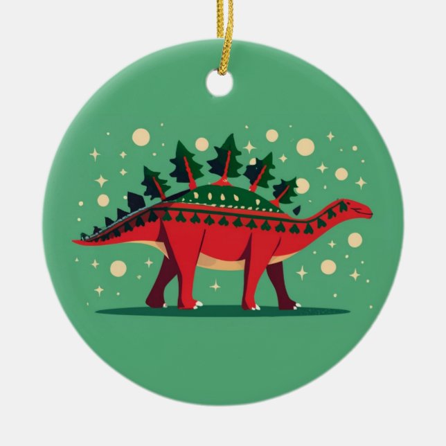 Décoration En Céramique Stegosaurus Evergreen Delight Ornament (Devant)