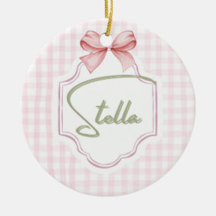 Décoration En Céramique Stella personnalisée Baby Girl Nursery Bow&En vich