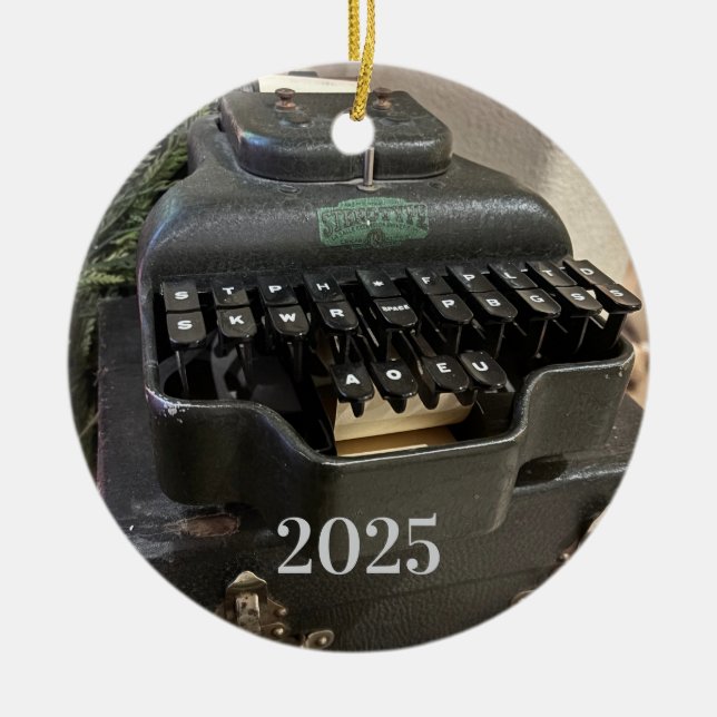Décoration En Céramique Steno Machine Ornament (Devant)