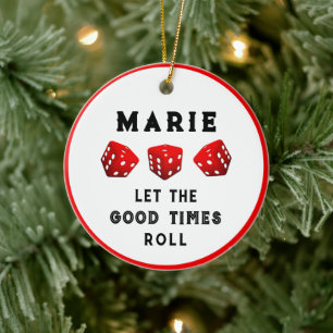 Décoration En Céramique Sticker rond classique de la nuit de jeu Bunco