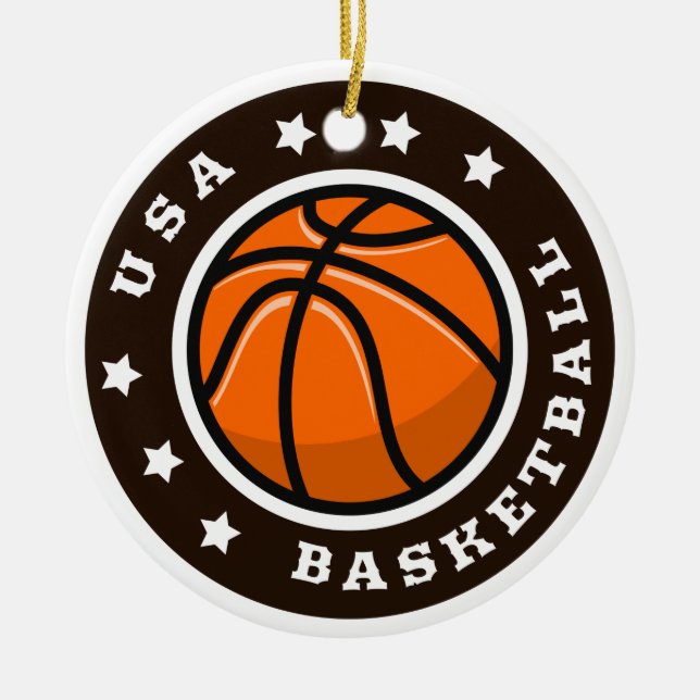 Décoration En Céramique Sticker rond classique T-shirt Basketball Usa 2022 (Devant)