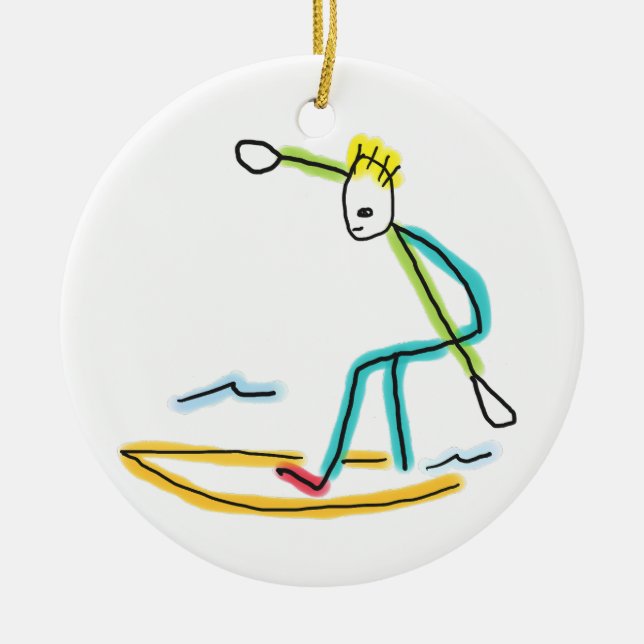 Décoration En Céramique Stickman de surf (Devant)