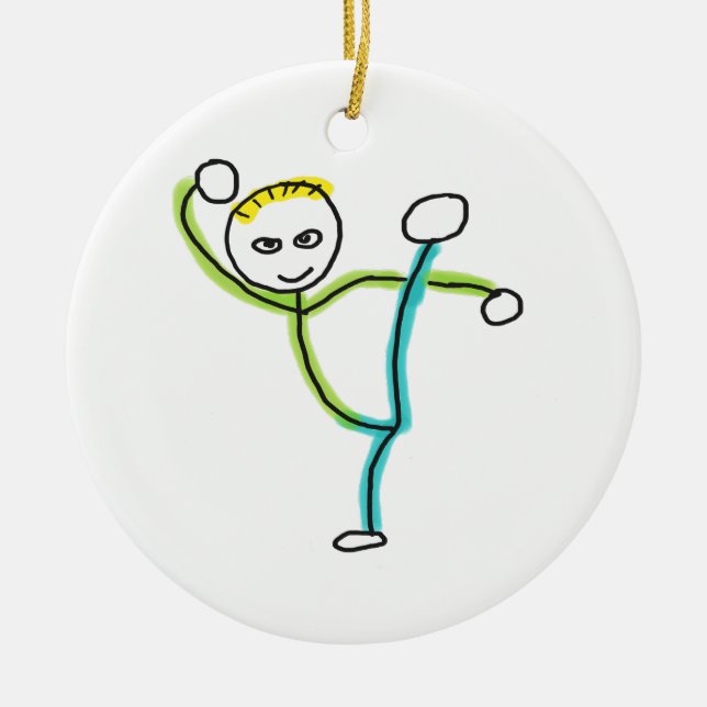 Décoration En Céramique Stickman Kung Fu (Devant)