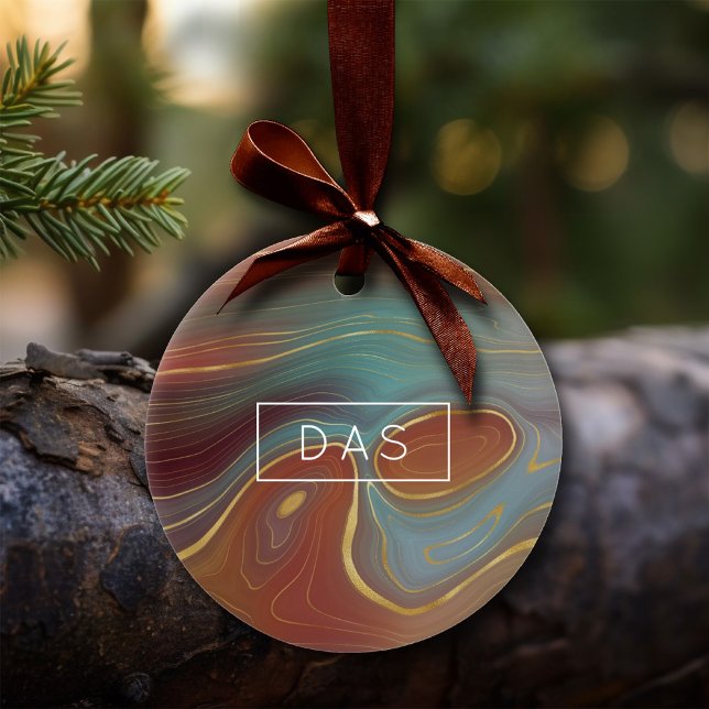 Décoration En Céramique Strata automne | Terra Cotta Turquoise et Gold Aga (Créateur téléchargé)