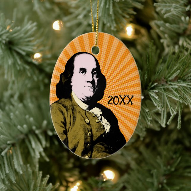 Décoration En Céramique Style Pop Art de Benjamin Franklin (Arbre)