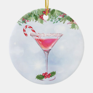 Décoration En Céramique Sucres de canne et cocktails Noël