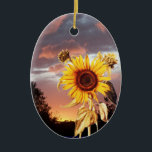 DÉCORATION EN CÉRAMIQUE SUNFLOWER AND PINK SUMMER SUNSET<br><div class="desc">Colourful photo , Summer landscape with magic pink purple clouds and sunflowers Artistic Photography and graphic design by Alessandro Lumini (c). You can customize with your initials and your own text for wedding announcement, , save-the-date , thank you , bridal showers, birthdays, beach parties, anniversary engagement showers, or just about...</div>