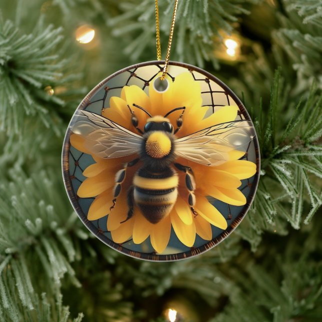 Décoration En Céramique Sunflower Bee Dreamcatcher, (Arbre)