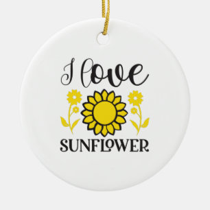 Décoration En Céramique Sunflower Lover   I Love Sunflower