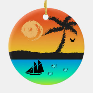 Décoration En Céramique Sunset de l'île