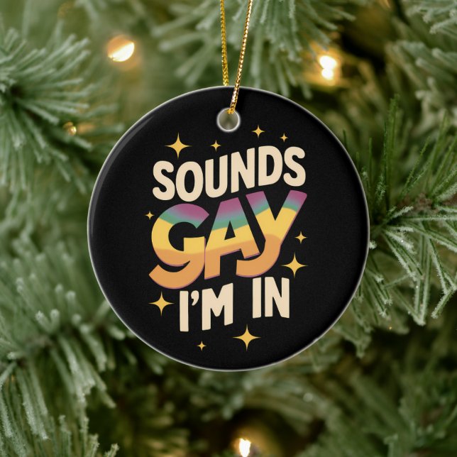 Décoration En Céramique Super Sounds Gay I'm In LGBT Rainbow Pride (Arbre)