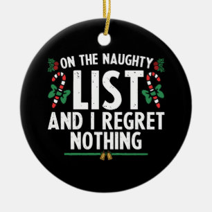 Décoration En Céramique Sur la liste vilain et je ne regrette rien Xmas