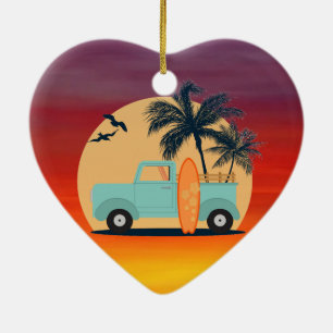 Décoration En Céramique Surf Retro