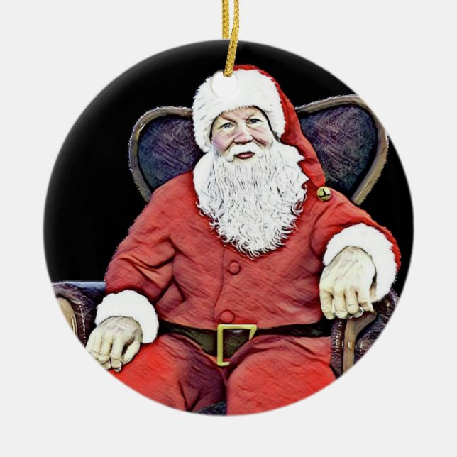 Décoration En Céramique Surveillance père Noël (Devant)