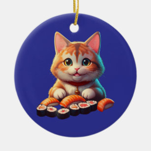 Décoration En Céramique Sushi Cat