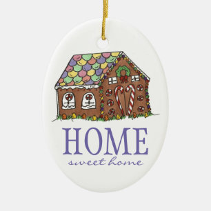 Décoration En Céramique Sweet Home Ménage Cadeau Gingerpain Maison
