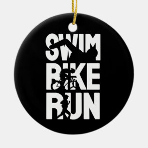 Décoration En Céramique Swim Bike Run