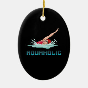 Décoration En Céramique Swimming Cap Goggles Swim Love Funny Swimmer Girl
