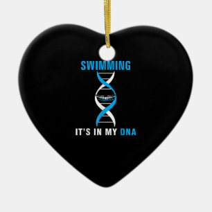 Décoration En Céramique Swimming Its In My DNA Funny Swimer Cool Love