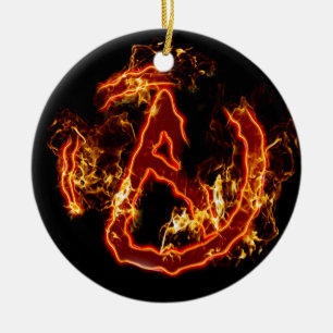 Décoration En Céramique Symbole de feu athée