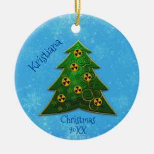 Décoration En Céramique Symbole de l'arbre et de la radiation Noël