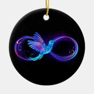 Décoration En Céramique Symbole de Neon Infinity par Glowing Hummingbird