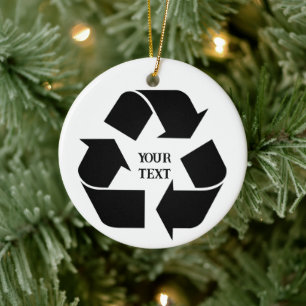 Décoration En Céramique Symbole de recyclage noir Photo Noël