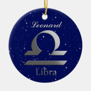 Décoration En Céramique Symbole de signature Sun Libra avec nom
