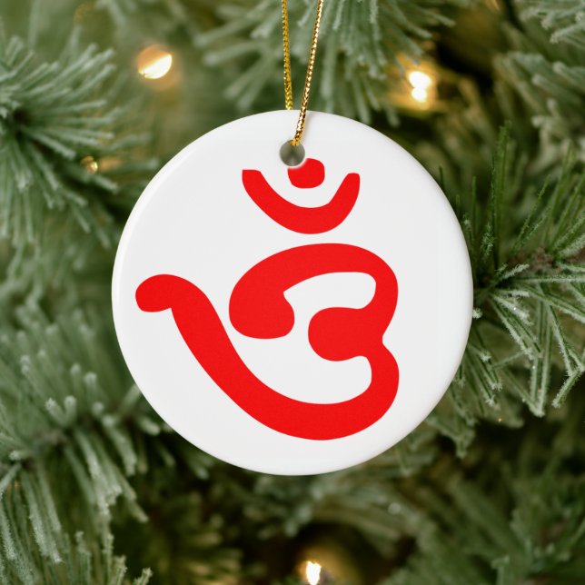 Décoration En Céramique Symbole Om (bengali) (Arbre)