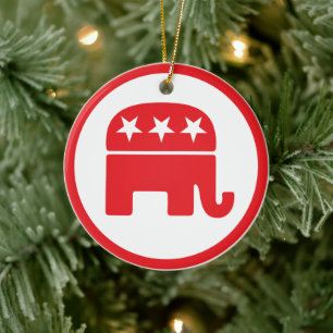 Décoration En Céramique Symbole politique du parti républicain (éléphant)