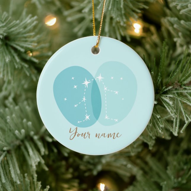 Décoration En Céramique SYMBOLE Zodiaque Gemini (Arbre)