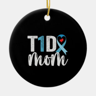 Décoration En Céramique T1D Maman Diabète Sensibilisation Ruban Famille Ca