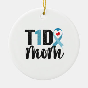 Décoration En Céramique T1D Maman Diabète Sensibilisation Ruban Famille Ca
