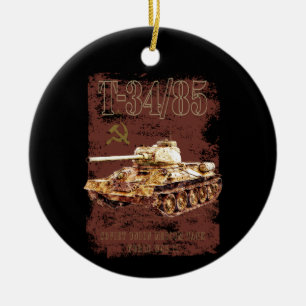 Décoration En Céramique T-34-85 Union soviétique - Tank moyen de 2ÈME GUER