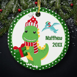 Décoration En Céramique T-Rex Dinosaur Enfants personnalisés Noël