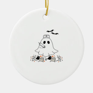 Décoration En Céramique T-shirt classique design Halloween mignon fantôme
